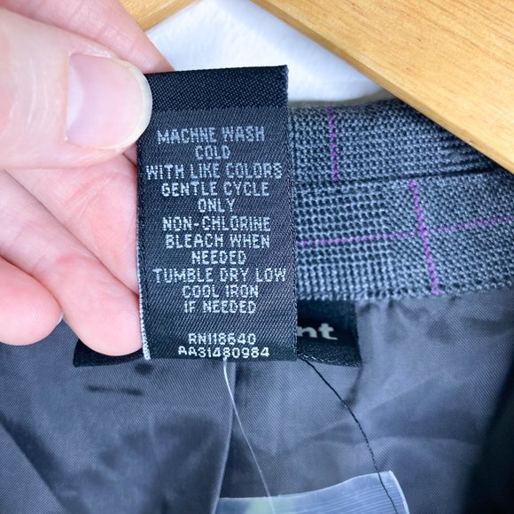 NWT Lane Bryant Gray Purple Plaid Blazer Jacket Plus size 22/24W - Picture 4 of 8